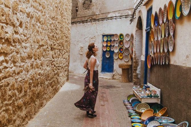 Narrow alley in Essaouira’s Medina