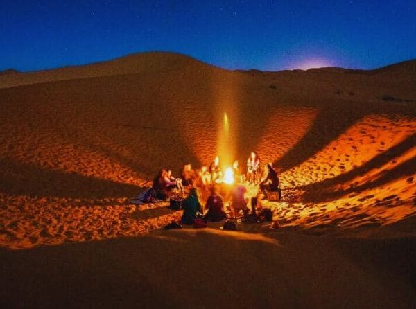 Camel trekking in the Zagora desert during a 2-day Sahara tour from Marrakech