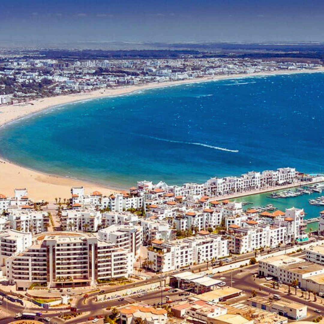 Enjoy a direct transfer from Marrakech to the sunny beaches of Agadir. Ideal for family holidays or solo travelers.